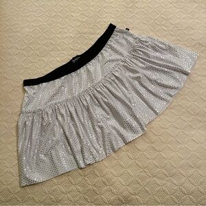 Sparkle Athletic White Sequined Specialty Fabric Running Skirt (size Large)